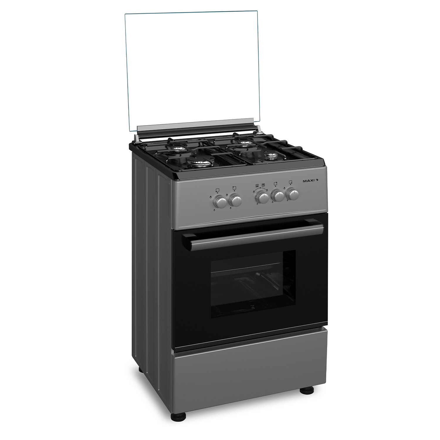 Maxi 60*60 4 Burner Gas Cooker Basic Black Gray